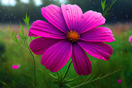 Cosmos flower in the field. Generative Aiの素材