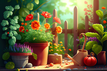 Gardening Concept. Generative Aiの素材