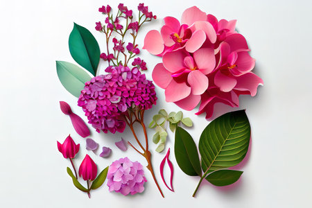 pink wall with pink orchid. Generative Aiの素材