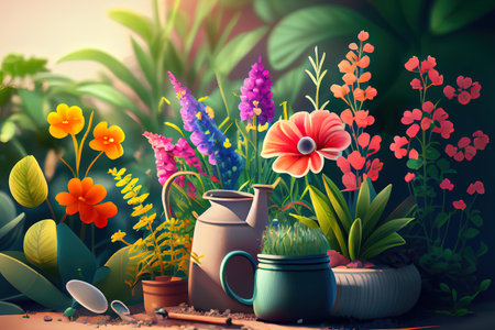 Gardening Concept. Generative Aiの素材