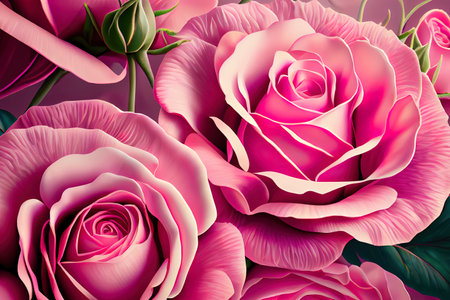 Background image of pink roses. Generative Aiの素材