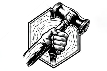 claw hammer icon hand drawn doodle illustration. Generative Aiの素材