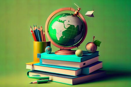 Concept of global business study abroad education. Generative Aiの素材