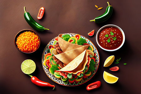 Cinco de Mayo, Mexican culture and heritage concept. Generative Aiの素材