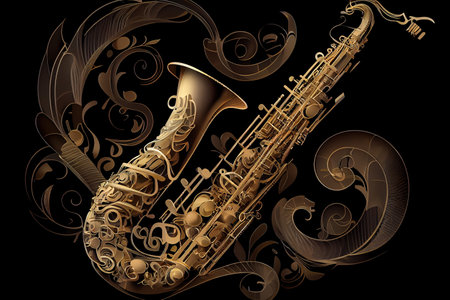 Jazz music instruments. Generative Aiの素材