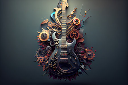 electric guitar made in rock and eu style. Generative Aiの素材