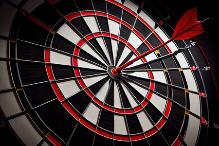 a colorful target with an arrow in the center of it. Generative Aiの素材