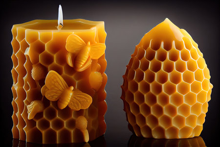 Decorative Easter candles made of beeswax with a honey aroma for interior and tradition. Generative Aiの素材