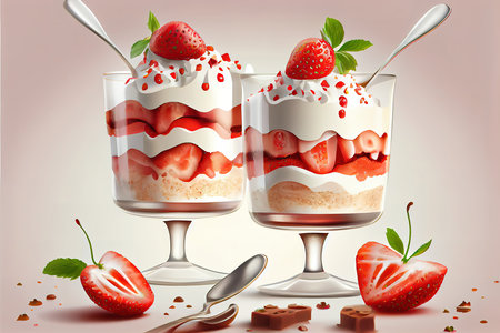 cheesecake with strawberries. Generative Aiの素材