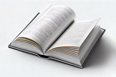 Open book isolated on pure white background. Generative Aiの素材