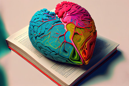 Colorful brain connections in a digital world. Generative Aiの素材