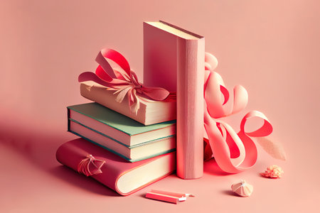 Blank gift greeting card with gift box present. Generative Aiの素材