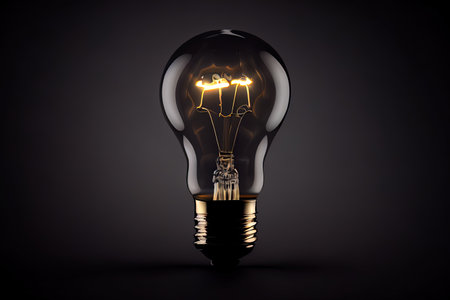 Light Bulbs Illuminated 2023 New Year. 3d Rendering Ai generativeの素材