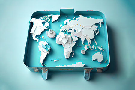 Logistic geography transport travel and navigation gps concept 3d illustration Ai generativeの素材