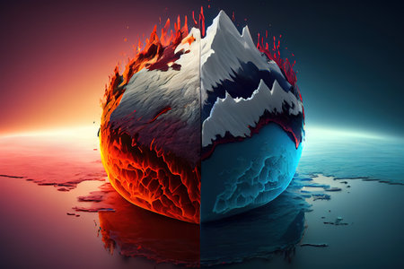 Concept of global warming. Generative Aiの素材