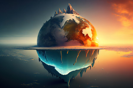 Concept of global warming. Generative Aiの素材