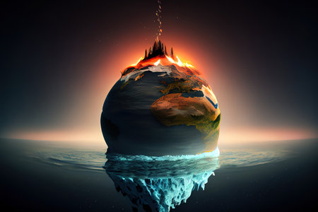 Concept of global warming. Generative Aiの素材
