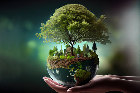 Earth Day or World Environment Day concept. Generative Aiの素材