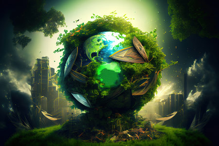 ESG, green energy, sustainable industry. Generative Aiの素材