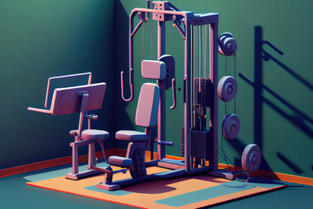 Exercise equipment in the gym. Generative Aiの素材