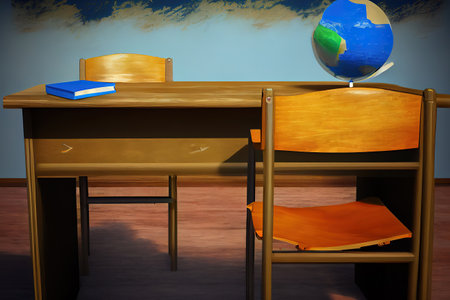 Composite image of wooden table. Generative Aiの素材