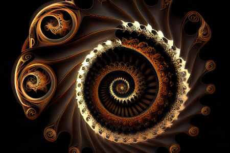 Abstract fractal patterns and shapes infinite universemysterious psychedelic relaxation pattern dynamic flowing natural forms. Generative Aiの素材