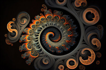 Abstract fractal patterns and shapes infinite universemysterious psychedelic relaxation pattern dynamic flowing natural forms. Generative Aiの素材