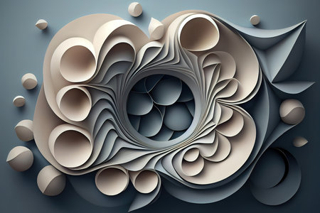 3d abstract background. Paper art. Generative Aiの素材