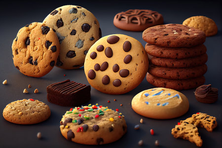 Assorted Cookie Closeup. Generative Aiの素材