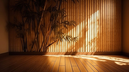 Wind shaking bamboo forest natural environment. Generative Aiの素材