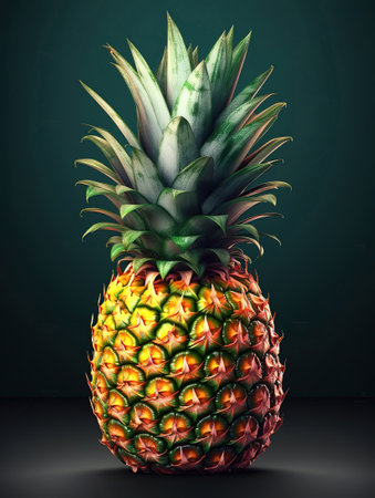 pineapple on background, Bright color. Generative Aiの素材
