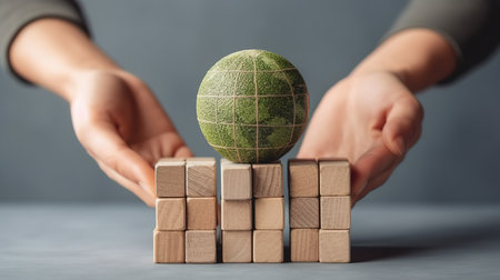 Eco friendly, green company culture concept. Generative Aiの素材