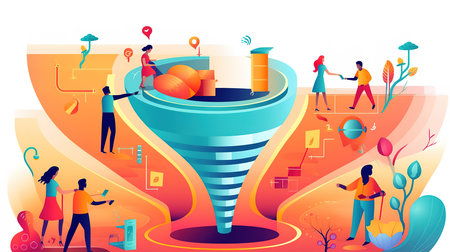 Customer journey concept. Customer behavior analysis, marketing strategy. Generative Aiの素材