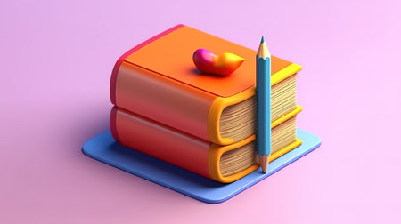 Stack of school book icon animation. Generative Aiの素材