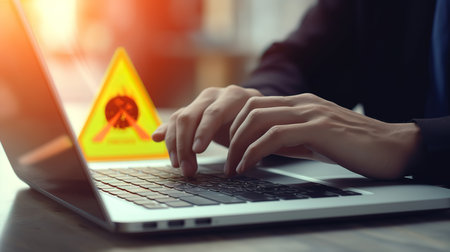Server Not Found Error Danger Caution Warning Concept. Generative Aiの素材
