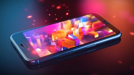 Man hand holding Apple iPhone HBO streaming video on screen. Generative Aiの素材