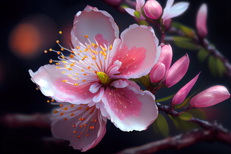 Cherry blossom beautiful flower Ai Generativeの素材
