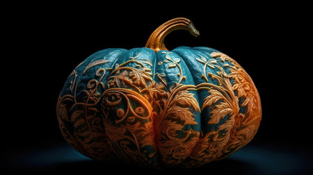 Single ornamental pumpkin photography . Generative Aiの素材