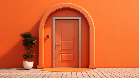 pale orange door. Generative Aiの素材