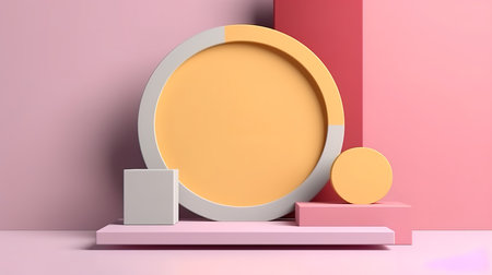 abstract pastel color geometric shape background. Generative Aiの素材