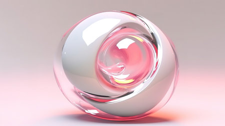 3d render of abstract art of surreal flying 3d alien ball. Generative Aiの素材