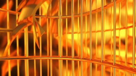 golden cage background, Bright color. Generative Aiの素材