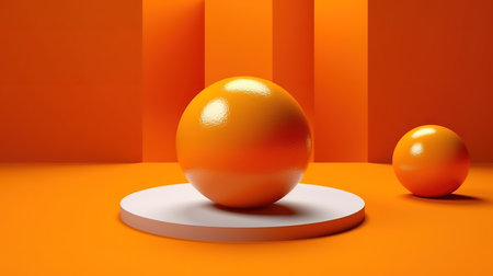 orange scene abstract geometric shape levitation. Generative Aiの素材