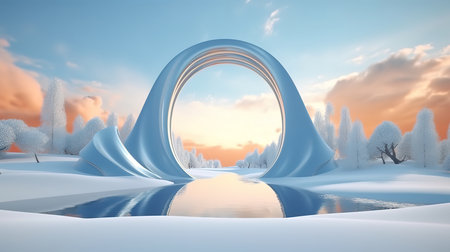 Surreal Beautiful Dream land background. Generative Aiの素材