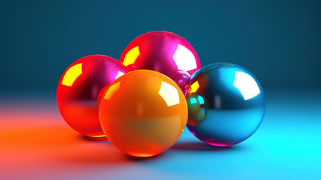 3d balls concept, Bright color. Generative Aiの素材