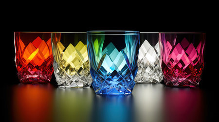 Colourful Cut Glass, Bright color. Generative Aiの素材