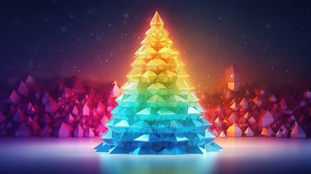 Christmas tree background, Bright color. Generative Aiの素材