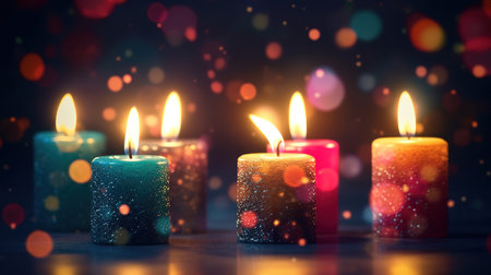candles light in darkness. Generative Aiの素材