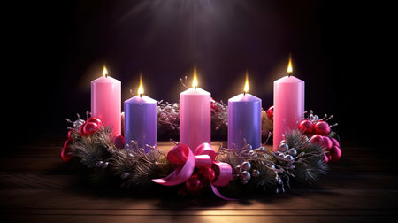 Three Purple And One Pink As A Religious Symbol. Generative Aiの素材