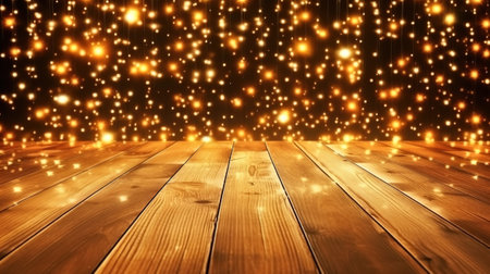 Abstract golden glittering background with blur dots. Generative Aiの素材